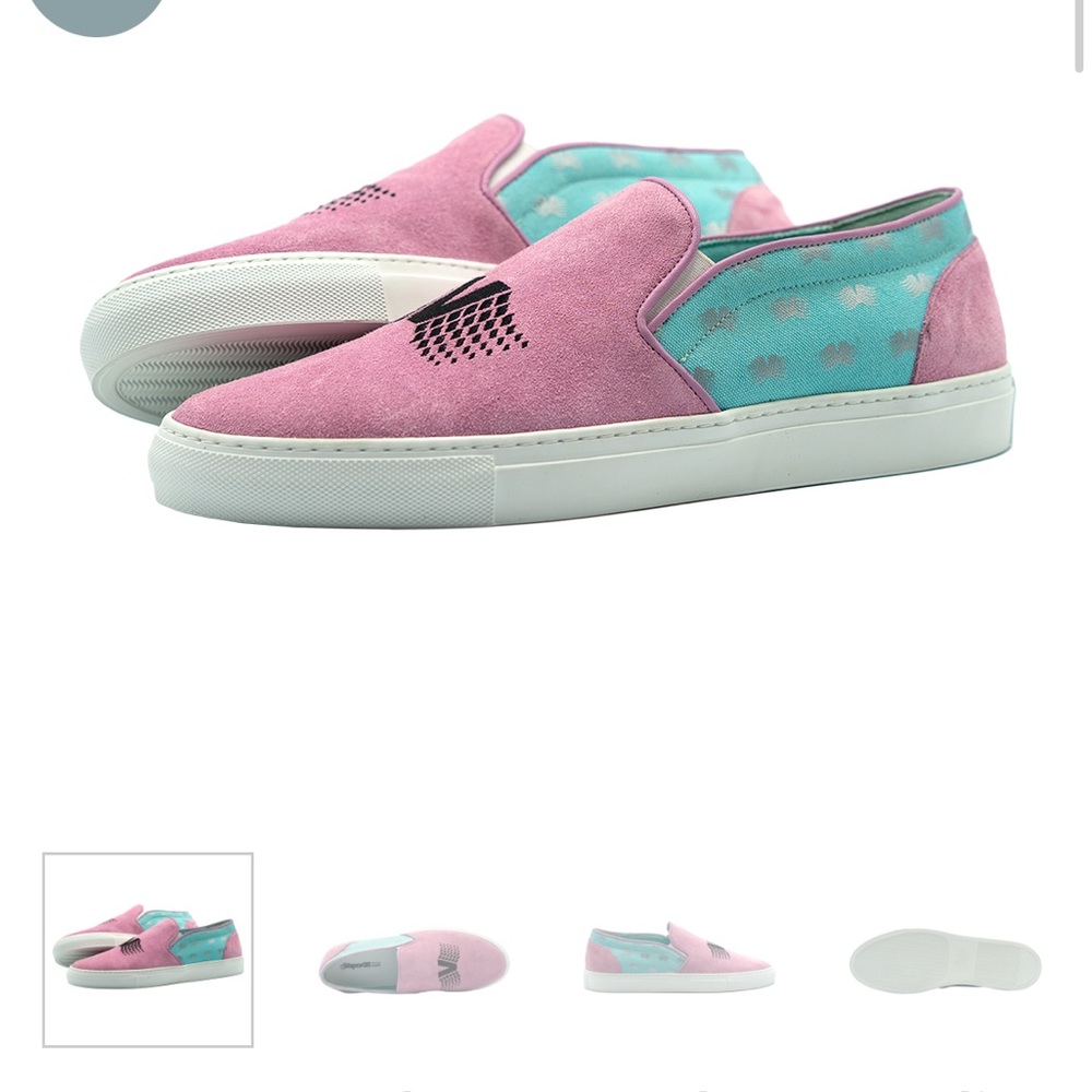 Unisex VAPOR95 Shoes Pastel Dream Slip On pink suede blue canvas 6.5 Men’s